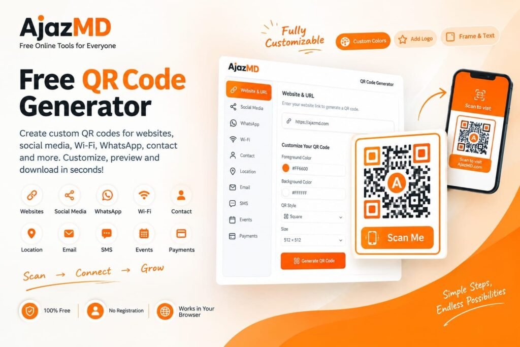 Free QR Code Generator for Websites, Social Media, Wi-Fi and Business